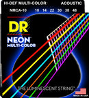Neon Multi-color Coated Acoustic Guitar String, Extra Light (10-48)