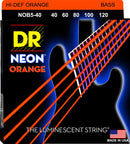 DR Handmade Strings Neon Orange Coated 5-String Bass Strings, Light (40-120)