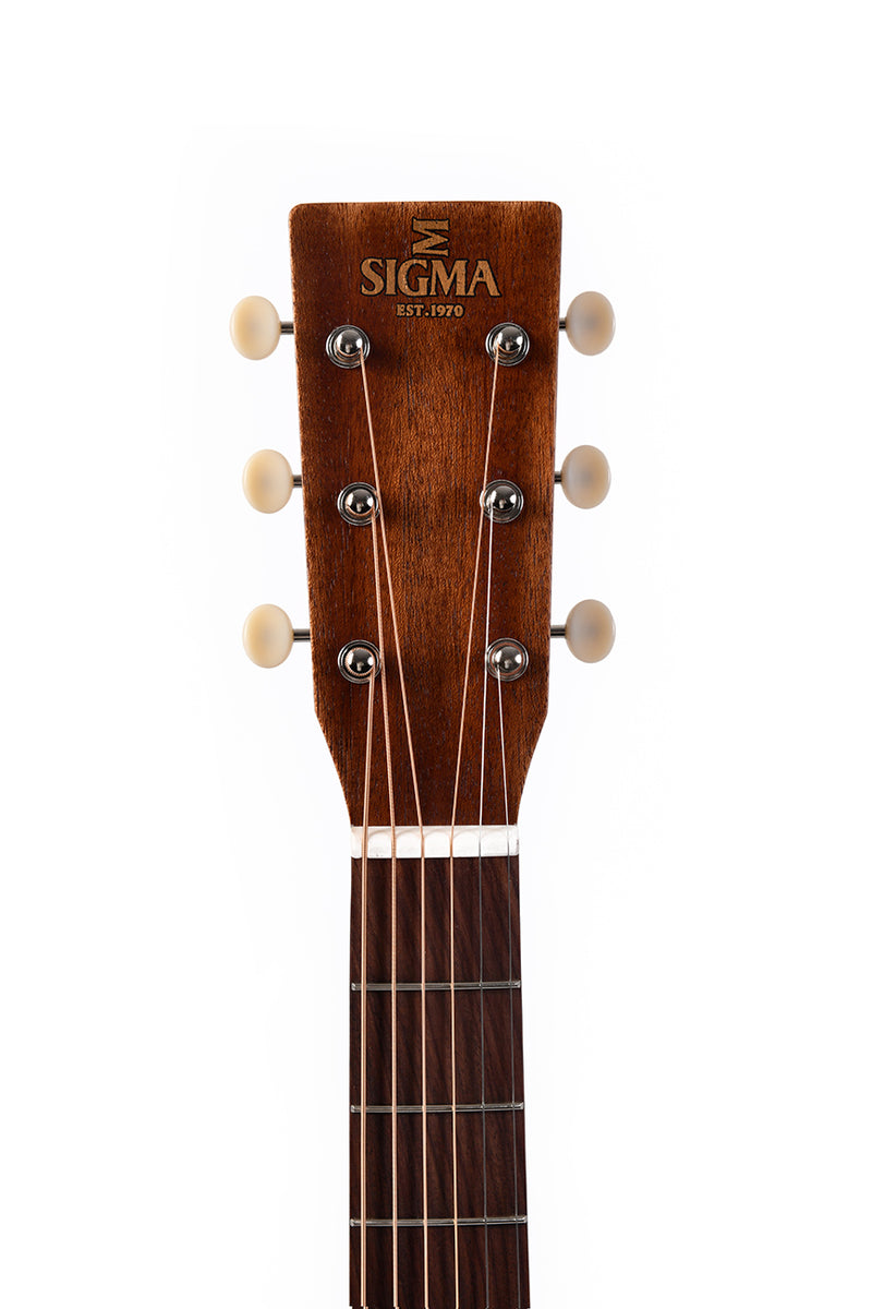 Sigma Guitars 000M-15E-AGED Aged Auditorium Acoustic / Electric Guitar, Distressed Satin