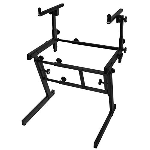 On-Stage Folding-Z Keyboard Stand With Second Tier