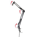 Gator Frameworks Desk-Mounted Broadcast Microphone Boom Stand for Podcasts & Recording