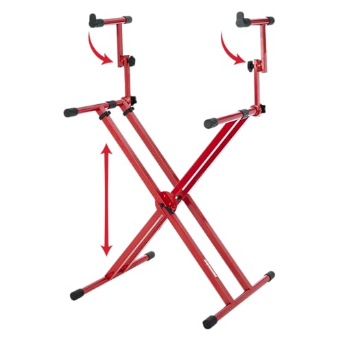 Gator Frameworks GFW-KEY-5100XRED Z 2Tier X style keyb stand RED