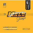 DV Mark Longevo Series - Electric Bass Strings Set of 5,  Medium Gauge (45-130) - Nickel Plated Steel Bass Guitar Strings, Long Scale
