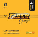 DV Mark Longevo Series - Electric Bass Strings Set of 4,  Medium Gauge (45-105) - Stainless Steel Bass Guitar Strings, Long Scale
