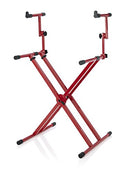 Gator Frameworks GFW-KEY-5100XRED Z 2Tier X style keyb stand RED