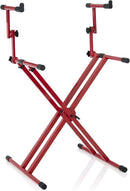 Gator Frameworks GFW-KEY-5100XRED Z 2Tier X style keyb stand RED