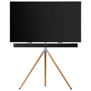One For All 32" - 65" Tripod TV & Sound Bar Stand - Oak /Silver Grey
