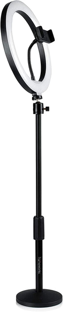 Gator Set of Two (2) Height-Adjustable Stands with Pivoting LED Ring Lights and Universal Phone Holders