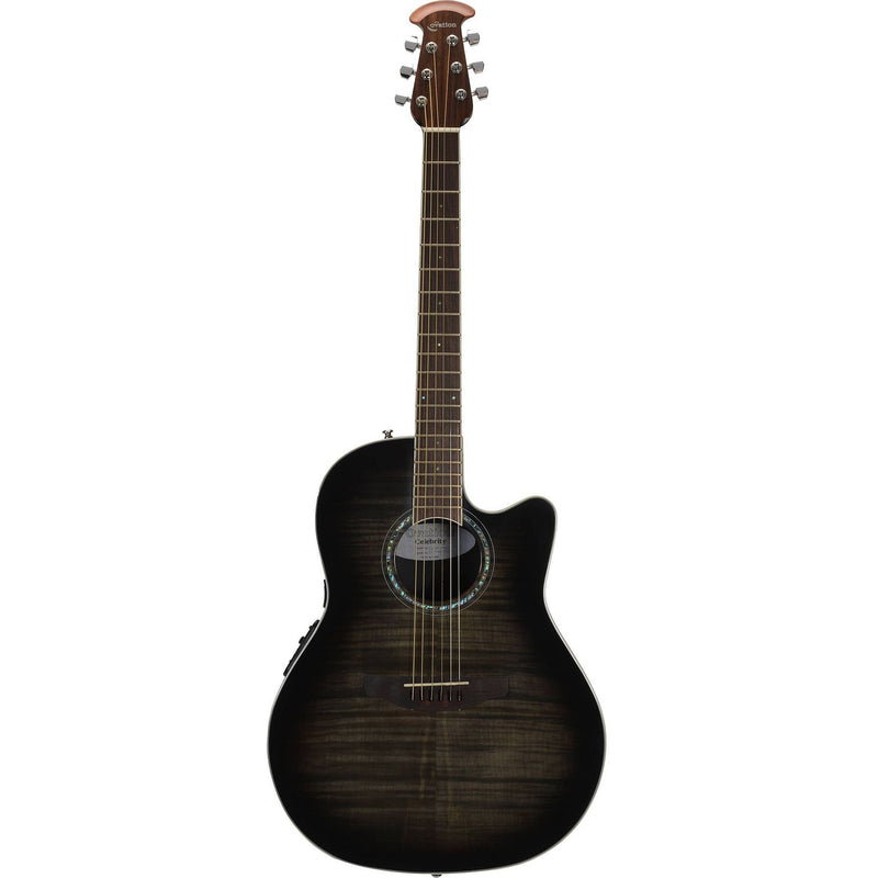 Ovation CS24P-TBBY Acoustic-Electric Guitar Trans, Black Flame Maple